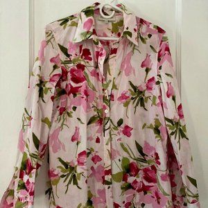 Johns New York Sport Flower Blouse Size L